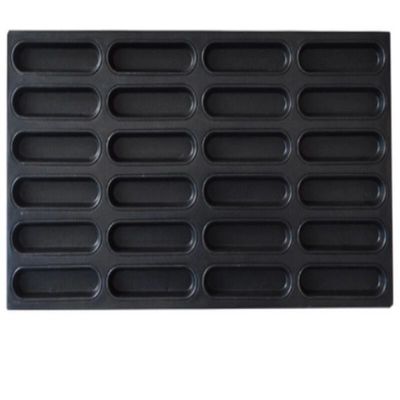1.5mm Nonstick Hot-Dog-Brötchen, das Tray Black Aluminum Bun Pan backt
