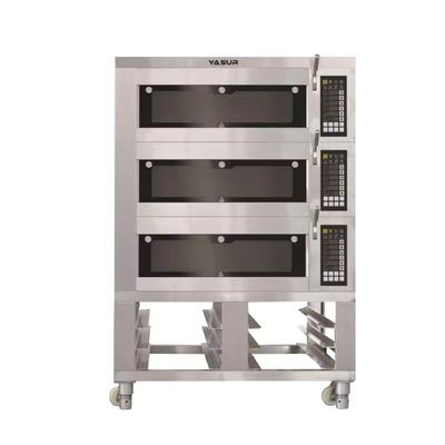 16.5kw 18x26 3 Tray Commercial Deck Oven With-Dampf des Plattform-elektrischer backender Ofen-9