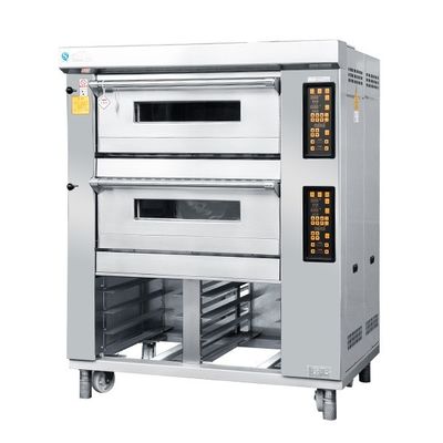 2 Plattform 4 Tray Bakery Deck Oven 40X60cm für Brot-Kuchen-Plätzchen-Pizza-Backen