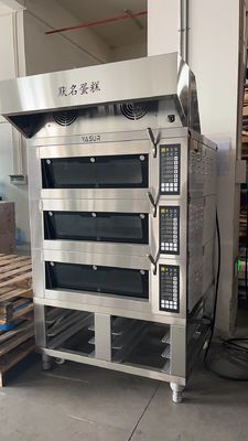 16.5kw 18x26 3 Tray Commercial Deck Oven With-Dampf des Plattform-elektrischer backender Ofen-9