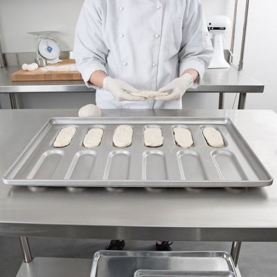 41055 glasierte aluminisiertes gerundetes Stahlbrötchen Pan Tray des Enden-Italienischen Sandwichs