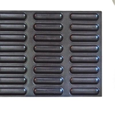 1.5mm Nonstick Hot-Dog-Brötchen, das Tray Black Aluminum Bun Pan backt